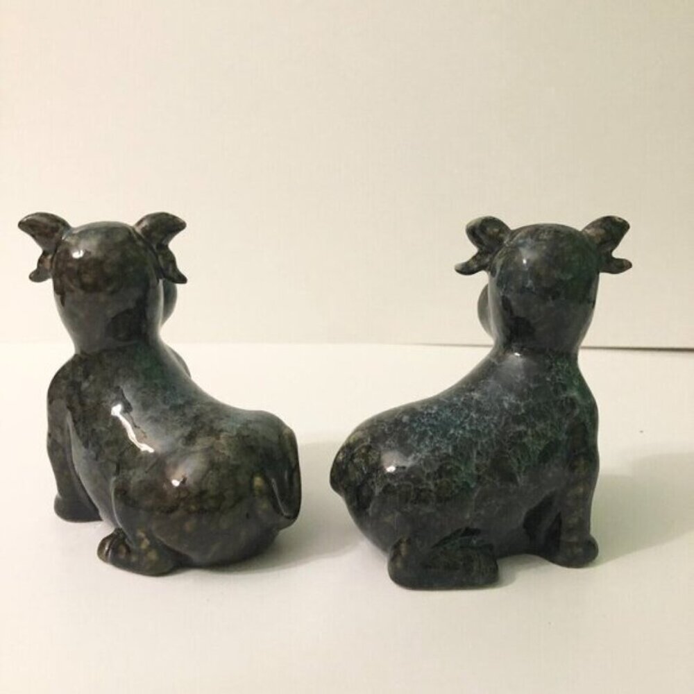 Vintage Lot of 2  Cow Figurine 5 Inch Tall Ceramic Figures - Picture 2 of 15